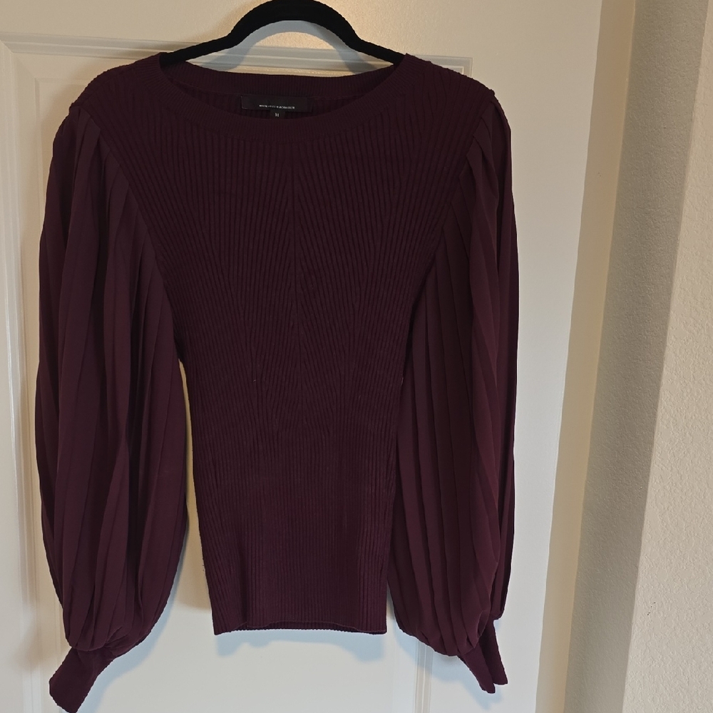 White House Black Market Deep Burgundy Blouse